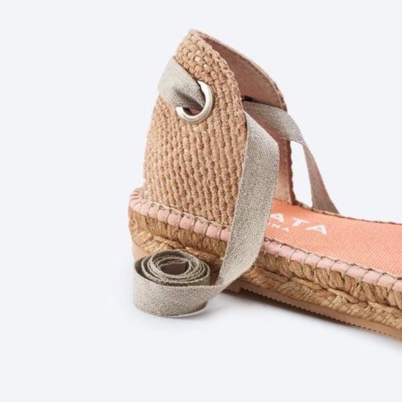 NWT Viscata Barcelona Candell Limited Edition Canvas Espadrille Flats, Lipstick - Picture 4 of 8